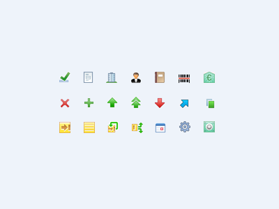 50 mini (16x16) icons for desktop application (year 2009)