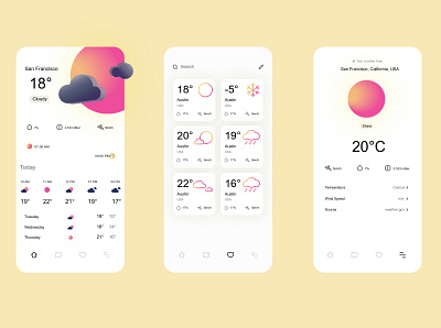 Weather forecast app branding design graphic design illustration ui ux