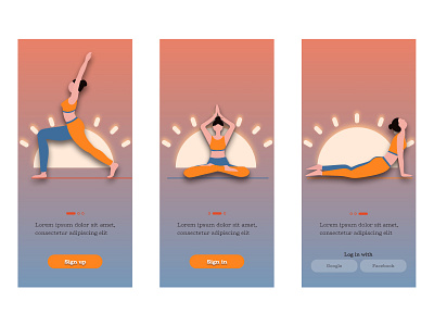 Onboarding for a workout App app design graphic design illustration onboarding ui ux workoutapp yoga