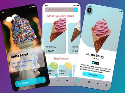 Ice-Cream App Ui design 3d animation behance cold design designer dribbble graphic design ice ice cream illustration logo motion graphics ui uidaily uitrends userinterface ux uxdaily uxtrends