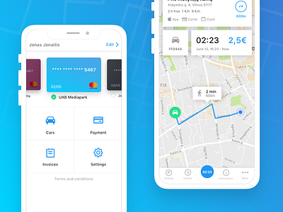 Parking App Screens app cars design google illustration iphonex maps onboarding parking