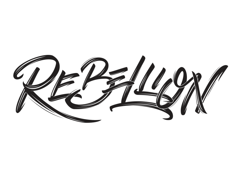 REBELLION animation brush lettering brush script brush type design gif graphic design lettering type typography