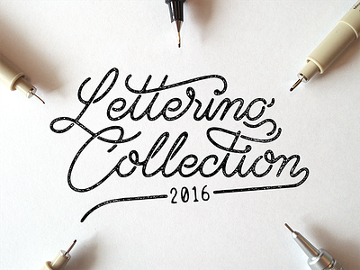 Lettering Collection 2016 2016 behance design graphic design illustrator lettering monoline photoshop portfolio type typography vector