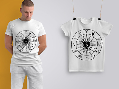 Zodiac Signs Astrology T-Shirt Birthday Horoscope Sun Constell branding design graphic design illustration typography vector