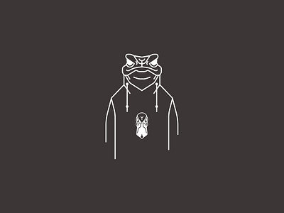 frog black frog hood illustration