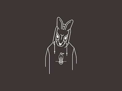 rabbit black hoodie illustration rabbit