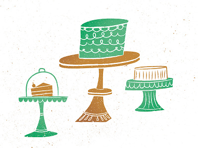 Cake blue cake green illustration pattern vintage yummy