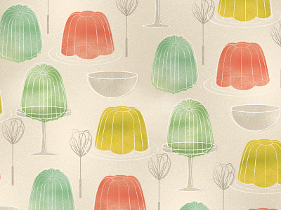 Jello Pattern dessert food illustration jello pattern vintage