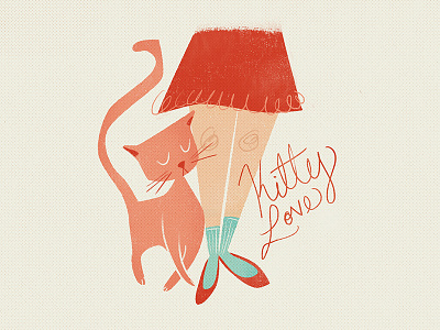 Kitty Love cat girl handlettering kitty legs love retro script shoes socks