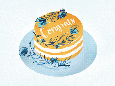 Congrats Cake blue cake congrats flowers