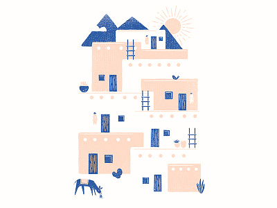 Home Poster adobe cactus donkey home mountains new mexico poster rustic screen print southwest sun