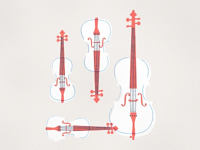 String Quartet Family cello classical illustration instrument music musical retro vintage viola violin