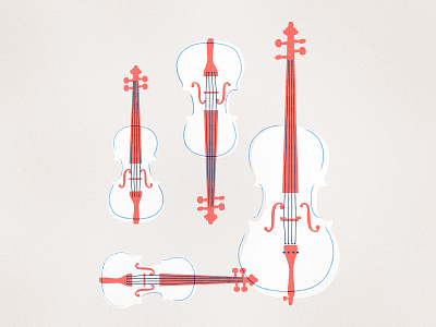 String Quartet Family cello classical illustration instrument music musical retro vintage viola violin