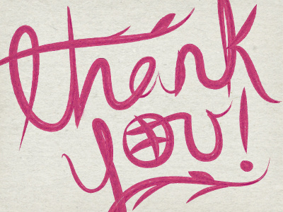 Quaintinc thanks Dribbble! branch brush debut dribble flower handtype handwritten paint thankyou type welcome