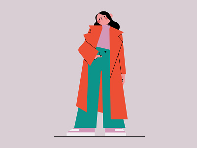 fashionable girl. beautiful coat fashion girl illustration style stylish girl stylish woman vector woman