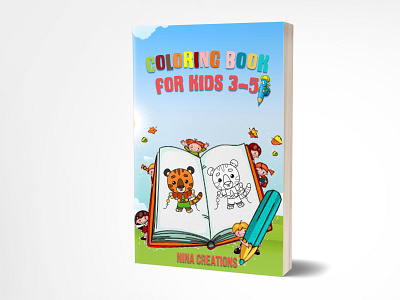 Coloring Book For Kids 3-5 3d book cover adobe illustrator amazon kindle authors book book cover book design book designer coloring books design designer ebook ebook design fiverr freelancers illustration kindl design kindle self publishing