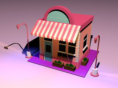Ice-Cream Parlor 3d animation art graphic design illustration