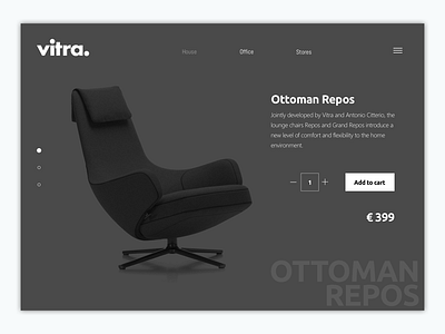 Vitra Web Product E-commerce UI black ecommerce interaction minimal product responsive shop ui ux vitra web white
