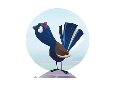 Tet 2d bird cartoon character design gradient illustration vector