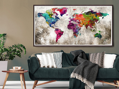 Extra LARGE World Map Art Poster Print Watercolor Map World