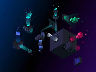 Isometric cube connections connection cube design illustraion illustration isometric isometric art isometry vector