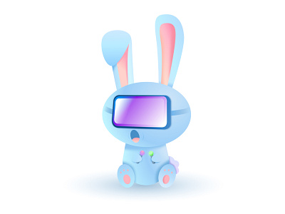 VR bunny art bunny fun illustration rabbit vector vectorart vr