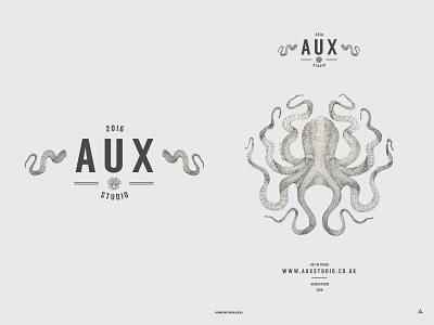 AUX Studio - Octopus Poster dots drawing graphic design illustration logo minimal octopus poster retro studio vintage