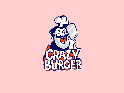 Logo Crazy Burger art artist artwork bar branding burger design digitalart graphic design illustration logo ui web