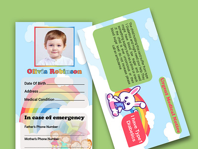 Child health id card design graphic design graphic designer id card