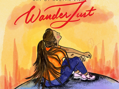 wanderlust | watercolour illustration | brush lettering