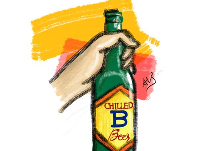 Beer beer beerbottle comic hands illustration ink kyle brushes photoshop watercolour