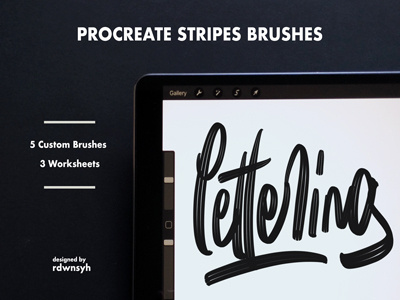 Procreate Stripes Brushes calligraphy custom brush design ipad pro lettering procreate