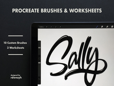 Procreate Brushes: Sally apple ipad brush calligraphy custom brush ipad ipad pro lettering procreate typography