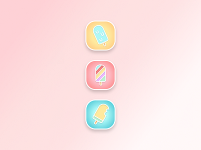 App Icon - Daily UI #005 app icon blue daily ui ice cream icecream icons pastel pink yellow