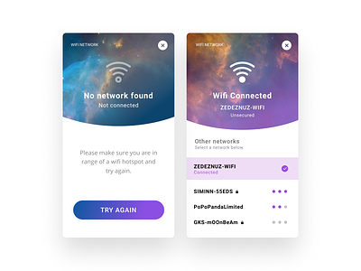 Wifi Flash Cards blue daily ui design flashcards galaxy purple ui wi fi