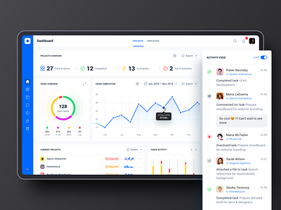 Project management tool: Dashboard analytics app cards chart clean dashboad data diagram graph interface product design project management tool sidebar menu table ui ux web