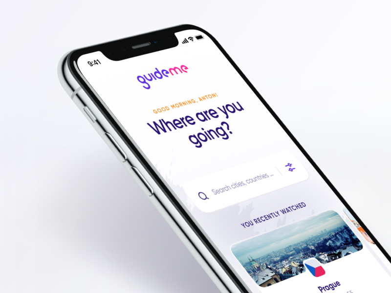 City guides iOS: Home app branding cards clean design grid guide home screen interface ios layout logo product design search travel travel app typography ui ux