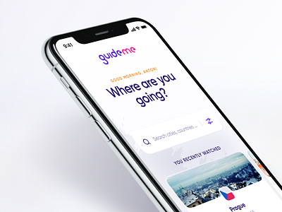 City guides iOS: Home app branding cards clean design grid guide home screen interface ios layout logo product design search travel travel app typography ui ux