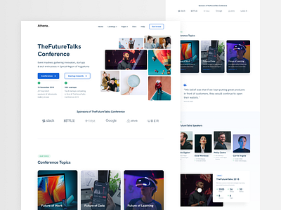 Athena Conference Landing Page Design conference design figma graphic design inspiration landing landing page template ui ui design ux ux design web website website design