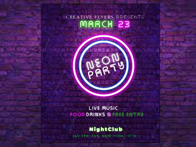 NEON PARTY BANNER banner design design designing graphic design neon party banner party banner photoshop