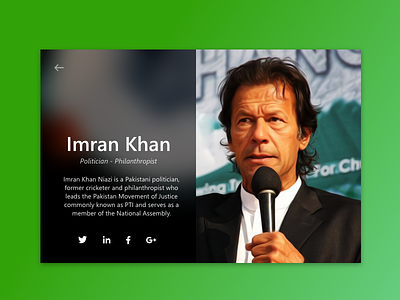 Fluent Profile Card adobexd card fluent imran khan microsoft politician profile rebound social