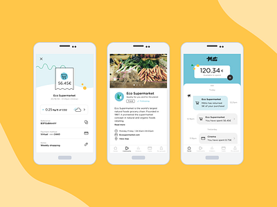 Sustainable purchase | Mitto app card purchase shopping sustainable ui ux