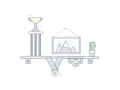 Trophies grey illustration trophy