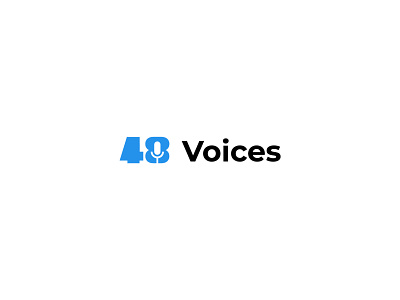 48 Voices - Podcast Logo Design brand identity branding concept conceptual design flat icon logo logo design logo designer logo designer for hire mike minimal negative space podcast podcast logo simple startup symbol vector