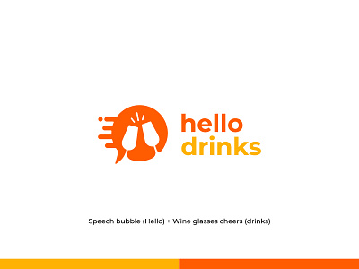 Hello Drinks - Logo Identity alcohol beer branding brand brand identity branding cheers concept design drinks flat icon liquor logo logo and branding logo design logo identity minimal online shop symbol wine