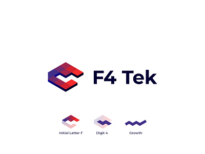 F4Tek - Logo Design brand identity branding canada concept digit 4 isometric it company letter f lettermark logo logo design logo designer logotype minimal monogram negative space startup tech company tech logo technology