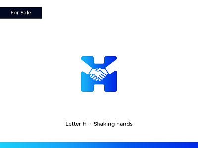 Letter H + Shaking Hands available for sale brand identity branding business concept flat gradient h logo hands hiring letter h lettermark logo logo and branding logo design logo for sale minimal negative space sale startup