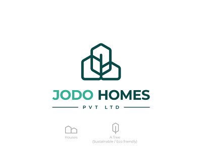 Jodo Homes - Logo Design available for hire branding business concept design eco friendly flat green energy home illustration logo logo design logo designer minimal real estate solar startup sustainable symbol ui