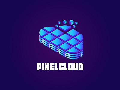 PixelCloud - Logo Design 3d brand identity branding cloud cloud computing concept data storage design flat graphic design hosting illustration logo logo design logo designer minecraft minimal pixel symbol ui