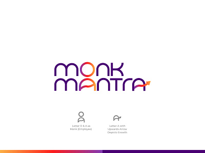 Monk Mantra - Logo Design brand identity branding business concept design flat graphic design growth illustration lettermark logo logo design logo designer marketing minimal monk monogram startup symbol ui